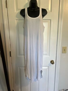 Aerie Ribbed White Tank Maxi Dress
